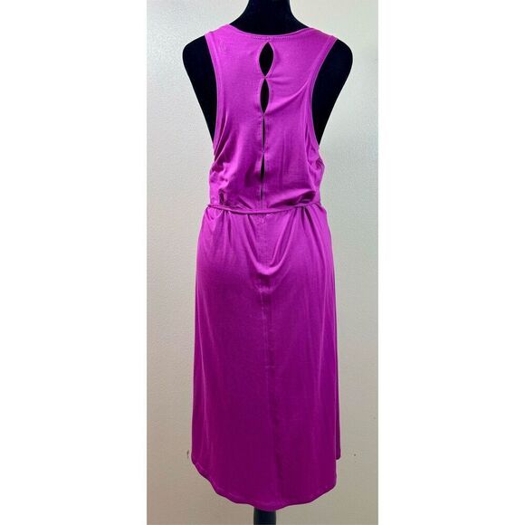 NWOT LOLE Magenta Purple Super Soft Stretch Jersey Knit Sophie Midi Dress Large - Picture 3 of 9
